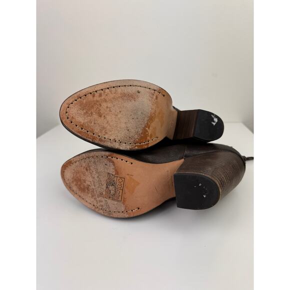 RAG & BONE Newbury Womens Brown Leather Stacked Heel Almond Toe Ankle Boot 38.5 - Picture 8 of 8